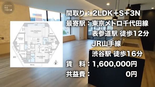 家賃160万円 変な間取り 表参道 豪邸 高級 物件 内見