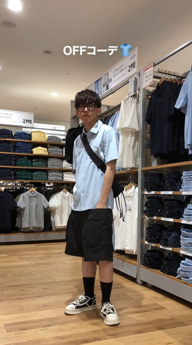 ユニクロ 夏 通勤 エアリズム コットンフルオープン ポロシャツ コーデ