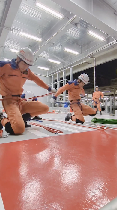 吹田市消防本部ロープブリッジ訓練