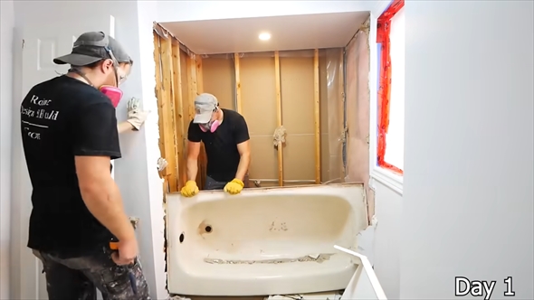 アメリカのバスルームのリノベーション