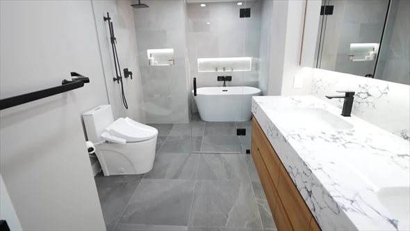 アメリカのバスルームのリノベーション