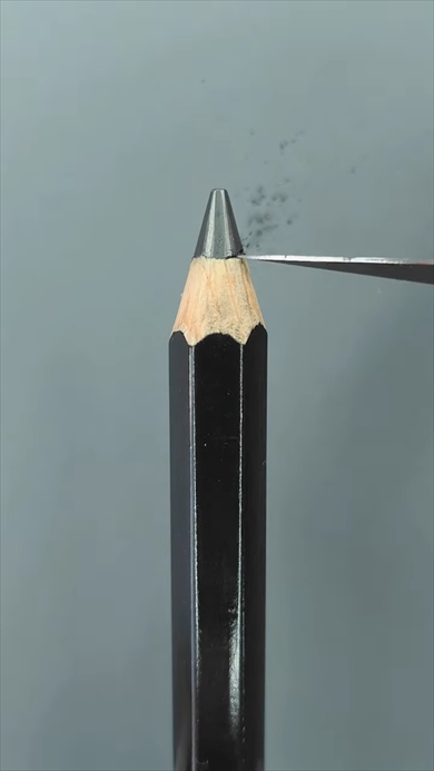 鉛筆の芯を彫刻したアート作品