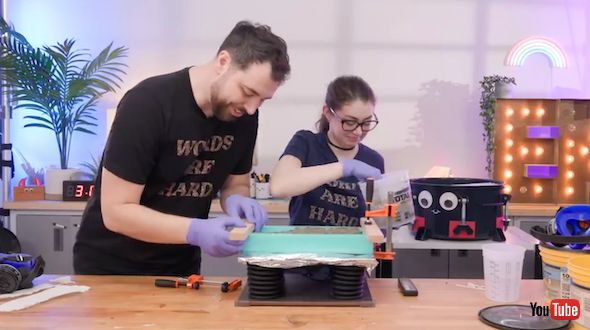 コンクリートでキーボード作り