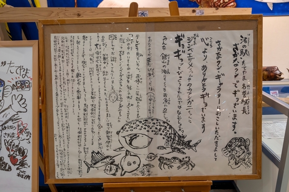 渚の駅のさかなクンのメッセージ