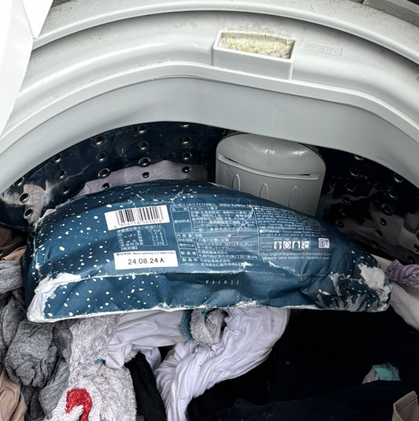 白い恋人 洗濯 お菓子 洗濯機 洗う