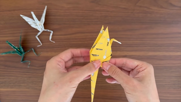 ダンシング折り鶴の作り方