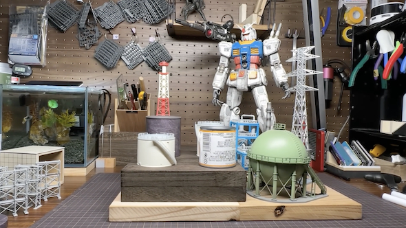 ガンプラジオラマ製作過程