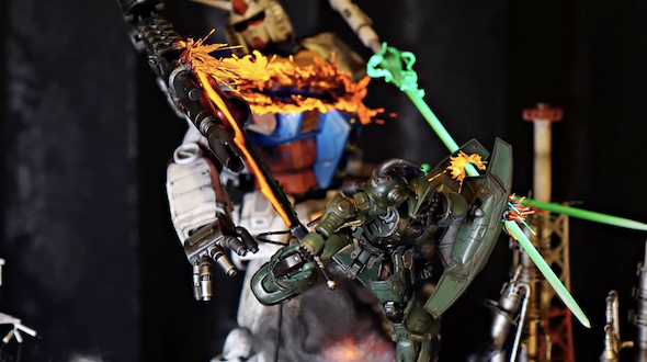 ガンプラジオラマ製作過程