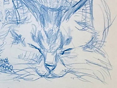 猫のスケッチをしていたら……