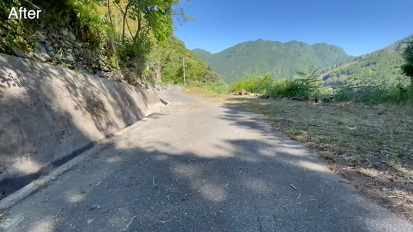 石垣と側溝の清掃