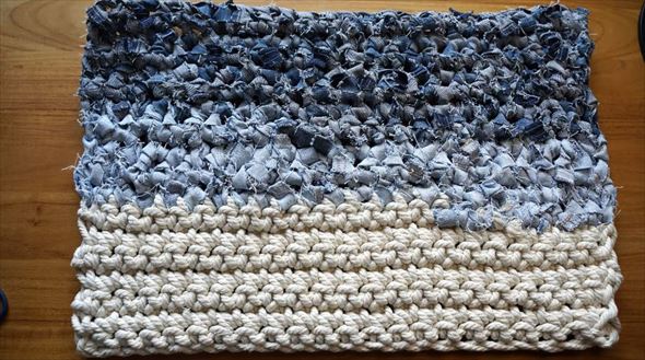 古いデニムをリメイクする動画