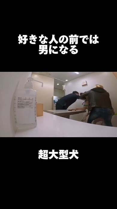 診察台から降りる犬