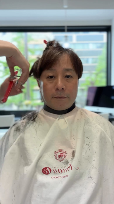 ヘアカット 美容室 イメチェン 大変身  結婚式前 47歳 男性 若返り