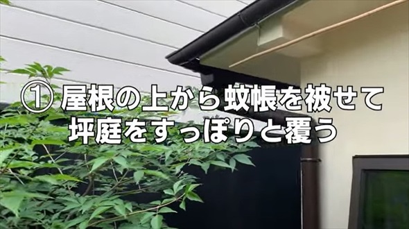 坪庭の蚊除け対策DIY