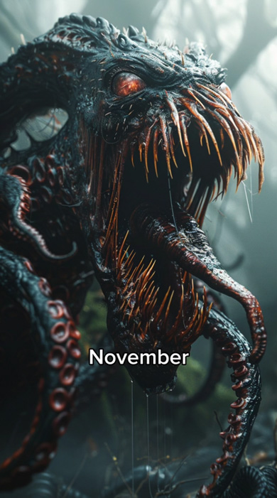 AI 画像 生成  怪物 月別 悪魔 イメージ