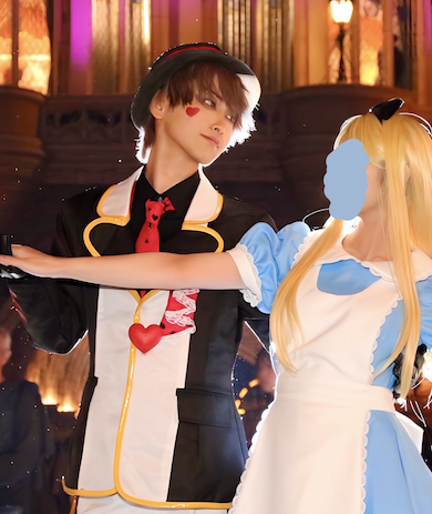 アリスの手を引くジャックハート