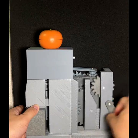 サザエさんのタマのカラクリ・ミカンが閉じている（俯瞰）