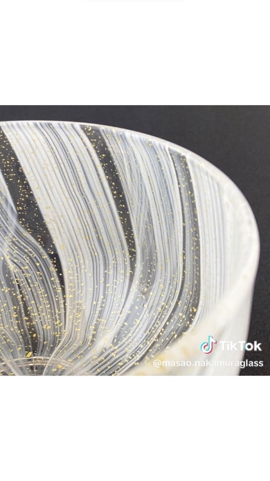 吹きガラス抹茶茶碗