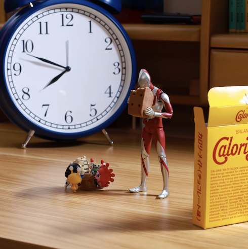 ウルトラマンと怪獣のコマ撮りアニメ