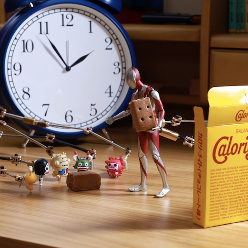 ウルトラマンと怪獣のコマ撮りアニメ