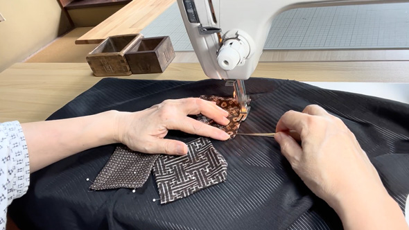 喪服着物をジレにリメイク