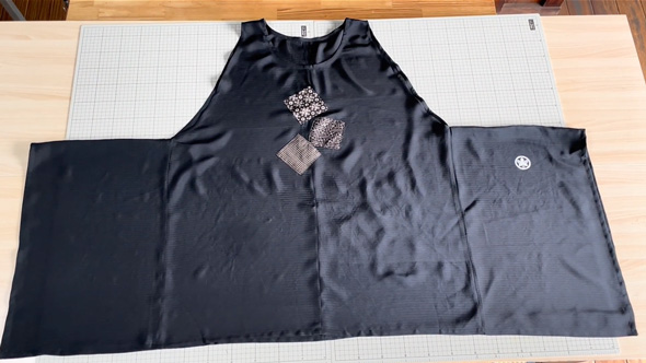 喪服着物をジレにリメイク