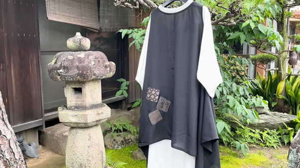 喪服着物をジレにリメイク