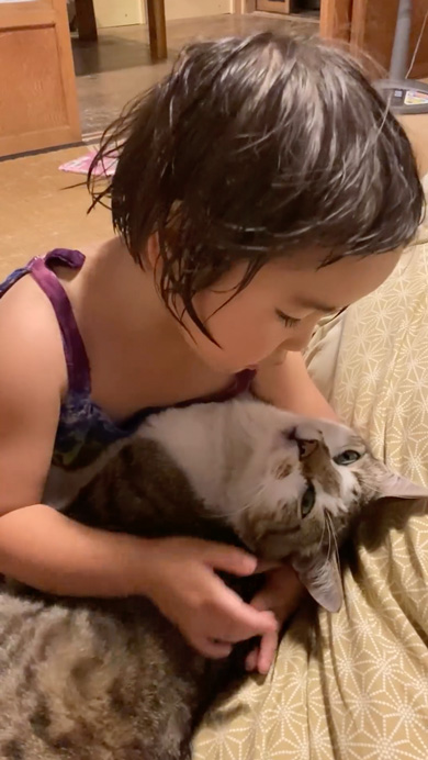 三女と仲良しな猫