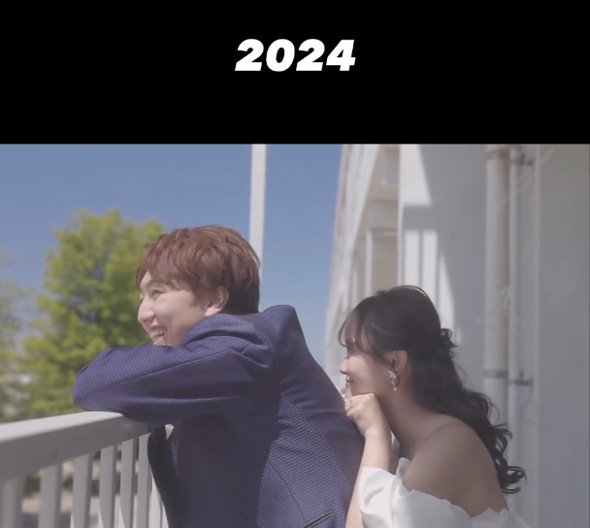 高校 同級生 カップル 夫婦 10年後 結婚 ビフォーアフター 前撮り 学校 同じポーズ