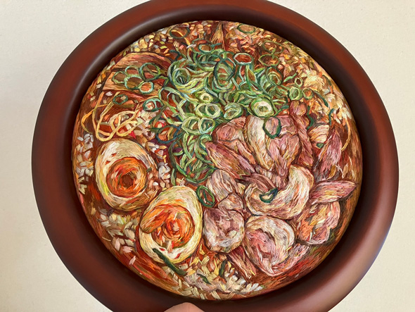 ラーメン 刺繍 リアル 食べ物 刺繍作家 Dmk 作品