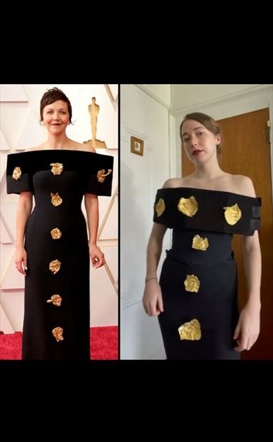 独創的なアイデアでセレブのドレスを再現