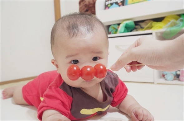 ミニトマトでアンパンマン