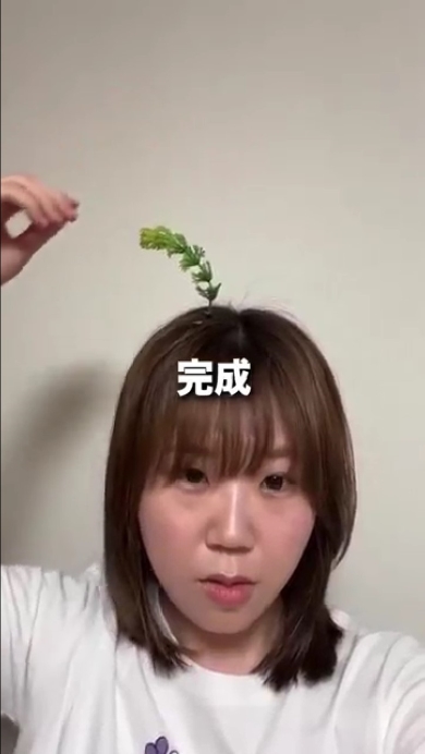 妻の頭から草生えた