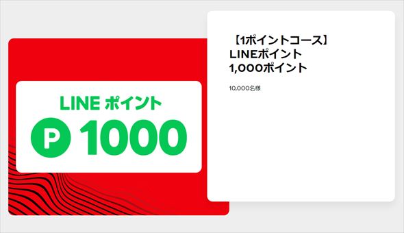 賞品がデジタルポイントに変更