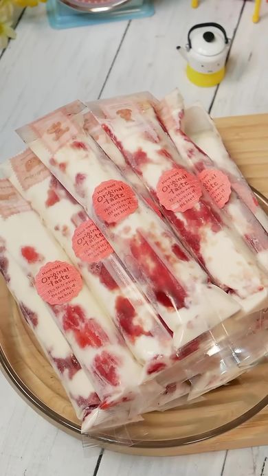 完成した6本のいちごミルクアイス