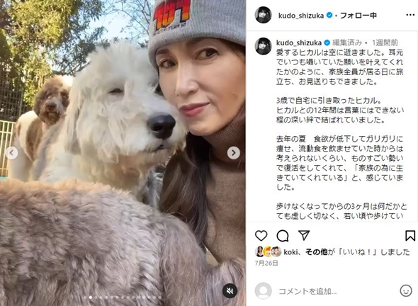 工藤静香と愛犬