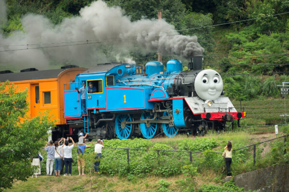 きかんしゃトーマス 大井川鐵道 トビー 単独 入庫回送 通過 踏切