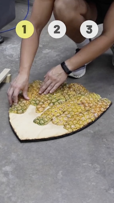 パイナップル皮の盾を作る