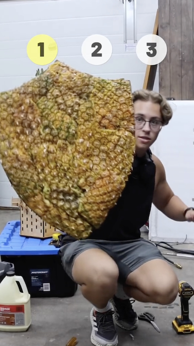 パイナップル皮の盾を作る