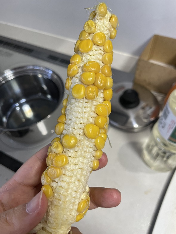 受粉不足のとうもろこし01