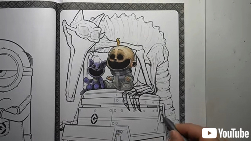 子供向けのぬり絵が恐怖画に
