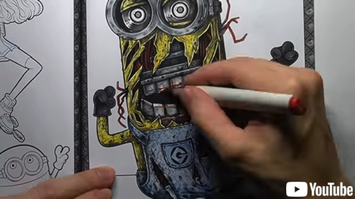 子供向けのぬり絵が恐怖画に