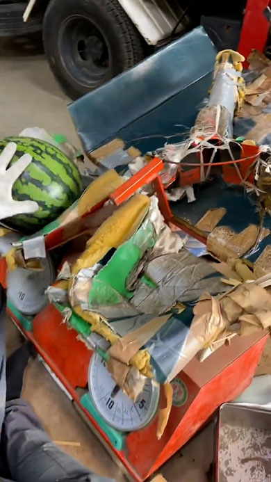 すいかが磨き終わったところ