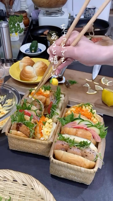 ロールパンサンド弁当