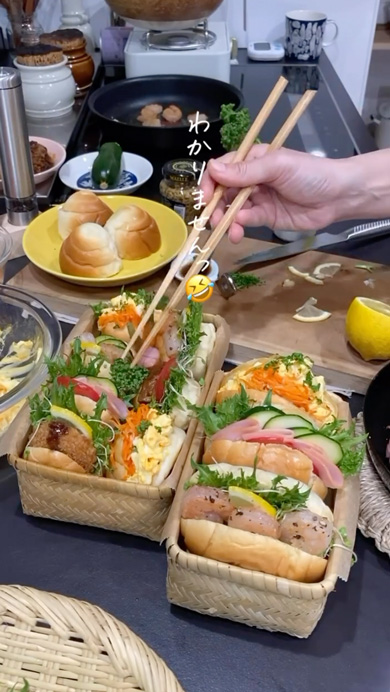 ロールパンサンド弁当