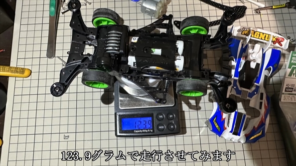 ミニ四駆の重量別の速度検証