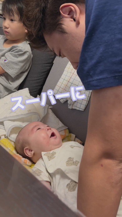 予防接種に訪れた赤ちゃんとパパの会話