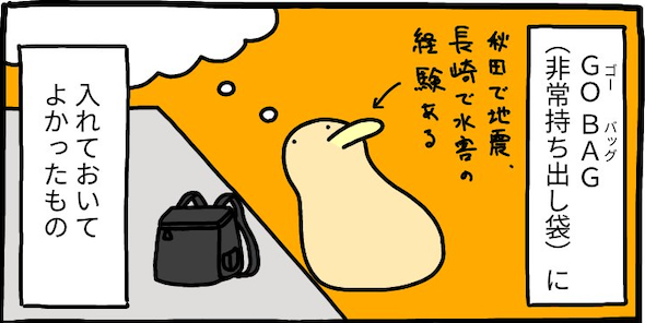 非常持ち出し袋に入れておいてよかったもの