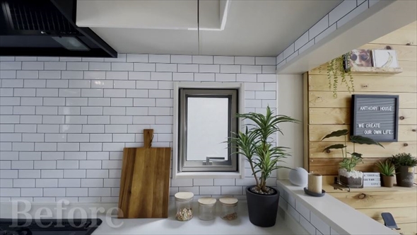 海外アパートみたいなオシャレな格子窓をDIY