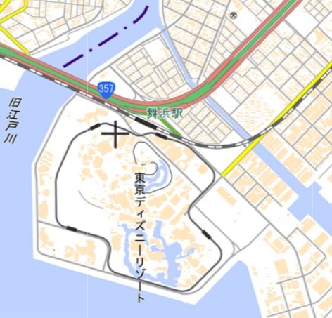 現在の舞浜の地図